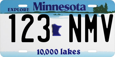 MN license plate 123NMV