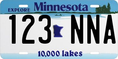 MN license plate 123NNA
