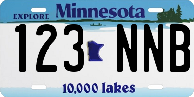 MN license plate 123NNB