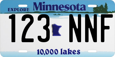 MN license plate 123NNF