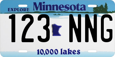 MN license plate 123NNG