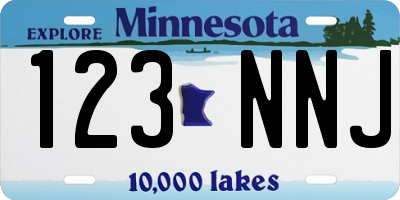 MN license plate 123NNJ