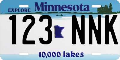MN license plate 123NNK