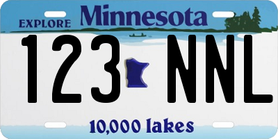 MN license plate 123NNL
