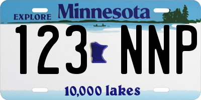 MN license plate 123NNP