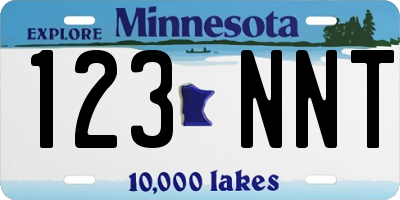 MN license plate 123NNT