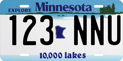 MN license plate 123NNU