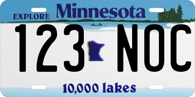 MN license plate 123NOC