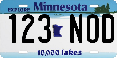 MN license plate 123NOD