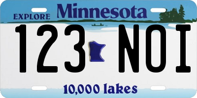 MN license plate 123NOI
