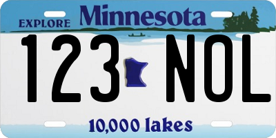 MN license plate 123NOL