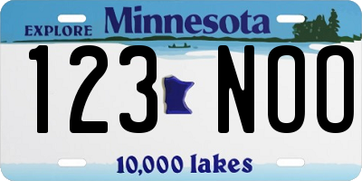 MN license plate 123NOO