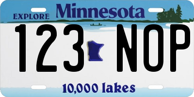 MN license plate 123NOP