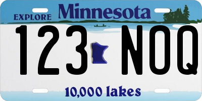 MN license plate 123NOQ