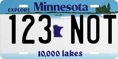 MN license plate 123NOT