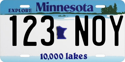 MN license plate 123NOY