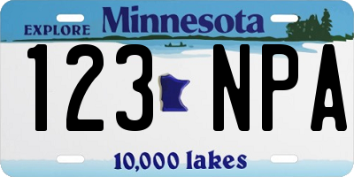 MN license plate 123NPA
