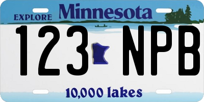 MN license plate 123NPB