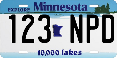 MN license plate 123NPD