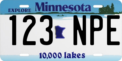 MN license plate 123NPE