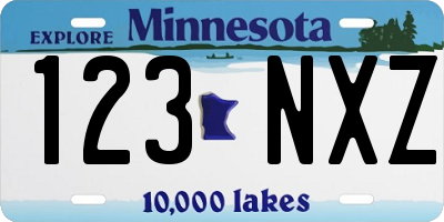 MN license plate 123NXZ