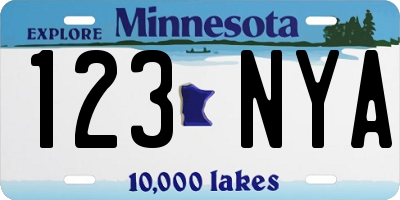 MN license plate 123NYA