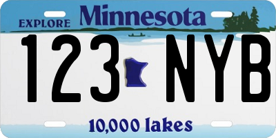 MN license plate 123NYB