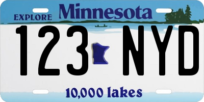 MN license plate 123NYD
