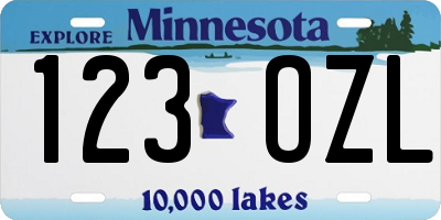 MN license plate 123OZL