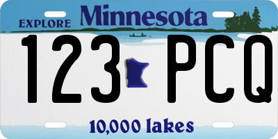 MN license plate 123PCQ