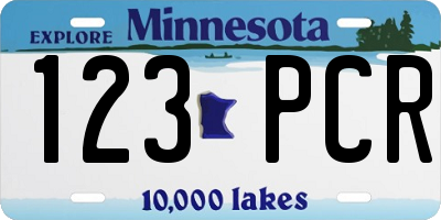 MN license plate 123PCR