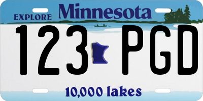 MN license plate 123PGD