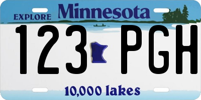 MN license plate 123PGH