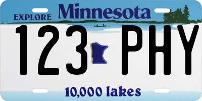 MN license plate 123PHY