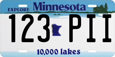 MN license plate 123PII
