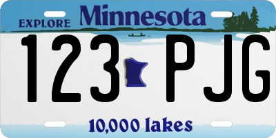 MN license plate 123PJG