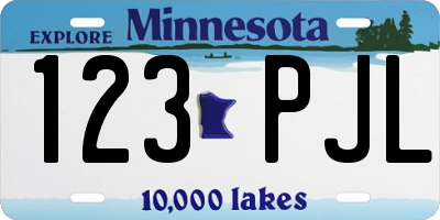 MN license plate 123PJL