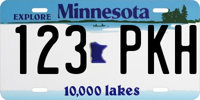 MN license plate 123PKH