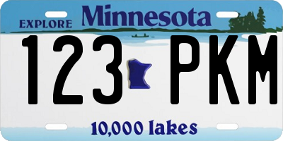 MN license plate 123PKM