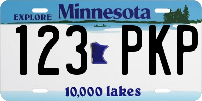 MN license plate 123PKP