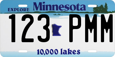 MN license plate 123PMM