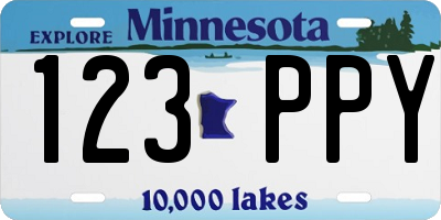MN license plate 123PPY