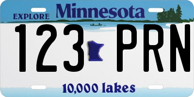 MN license plate 123PRN