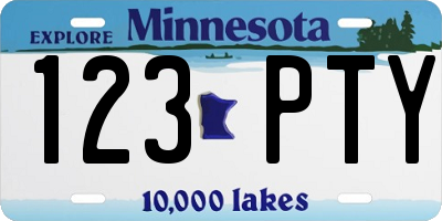 MN license plate 123PTY