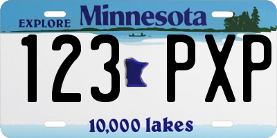 MN license plate 123PXP