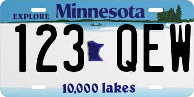 MN license plate 123QEW