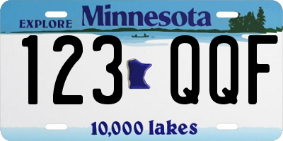 MN license plate 123QQF