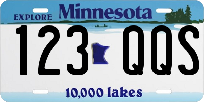 MN license plate 123QQS