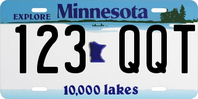 MN license plate 123QQT
