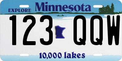 MN license plate 123QQW